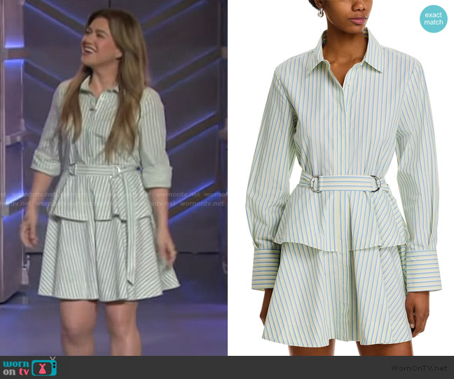 Derek Lam 10 Crosby Katherine Belted Button Down Dress worn by Kelly Clarkson on The Kelly Clarkson Show