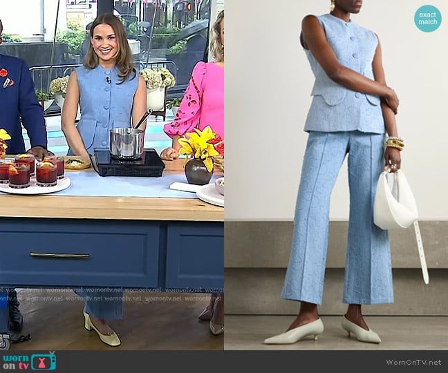 Destree Marianne Frayed Denim Vest and Jeans worn by Meredith Hayden on Today