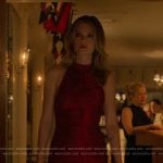Devon red halter neck dress on Sirens