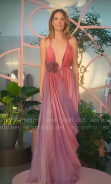 Devon's pink ombre evening gown on Sirens