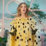 Devon’s yellow polka dot tulle mini dress on Sirens