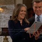 Diane’s navy midi shirtdress on The Young and the Restless
