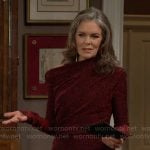 Diane’s red sequin long sleeve dress on The Young and the Restless
