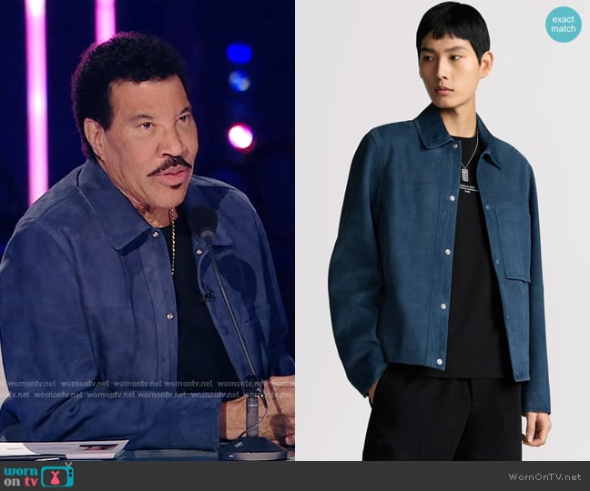 Dior Blouson Jacket in Blue Lambskin worn by Lionel Richie on American Idol