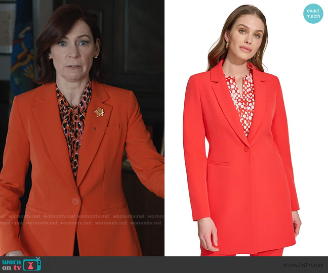 DKNY Stretch Twill Long-Sleeve Blazer worn by Elsbeth Tascioni (Carrie Preston) on Elsbeth
