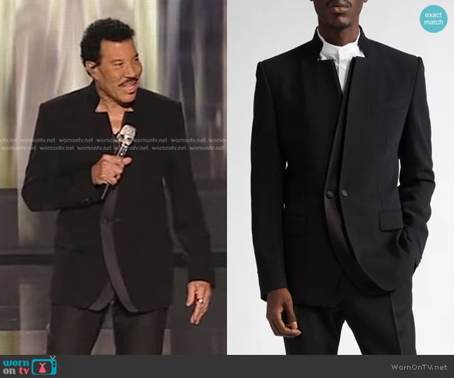 Dolce & Gabbana Double Breasted Wool & Silk Blend Gabardine Jacket worn by Lionel Richie on American Idol