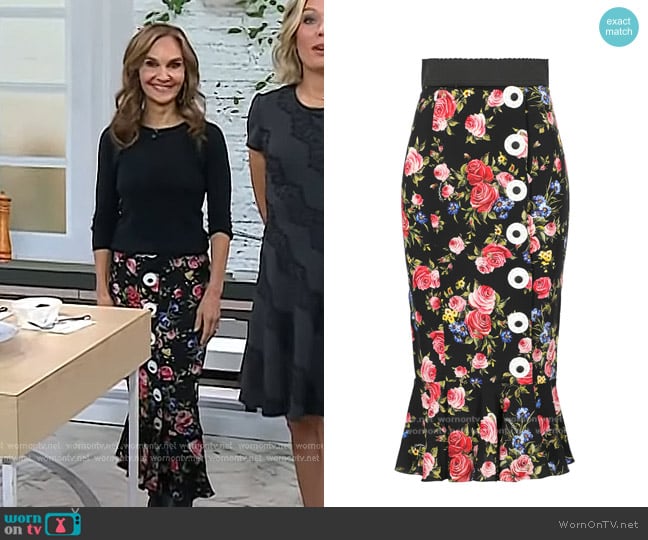Dolce & Gabbana Floral Skirt worn by Joy Bauer on Today