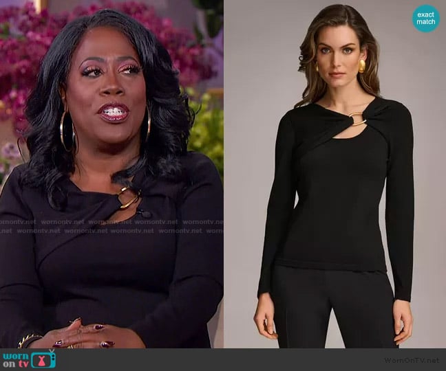 Donna Karan  Cutout Sweater With Hardware Detail worn by Sheryl Underwood on The Jennifer Hudson Show