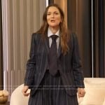 Drew’s striped jacket and pants on The Drew Barrymore Show
