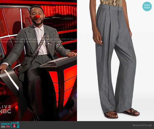 Dries Van Noten Linen Straight Pants worn by John Legend on The Voice