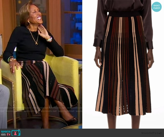 Diane von Furstenberg Tribeca wool-blend skirt worn by Robin Roberts on Good Morning America