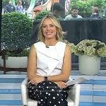 Dylan’s white ruffle top and black polka dot pants on Today