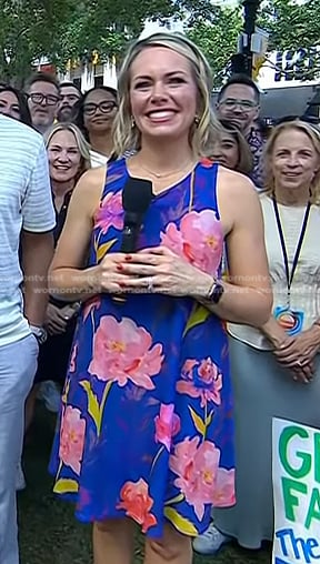 Dylan's blue floral sleeveless dress on Today