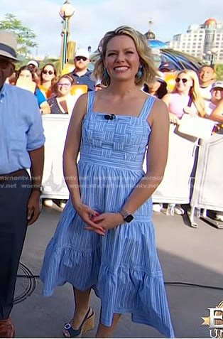 Dylan’s blue striped midi dress on Today