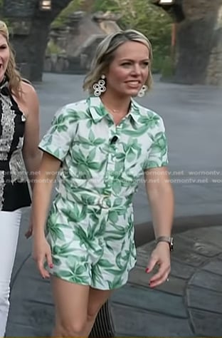 Dylan’s green floral print romper on Today