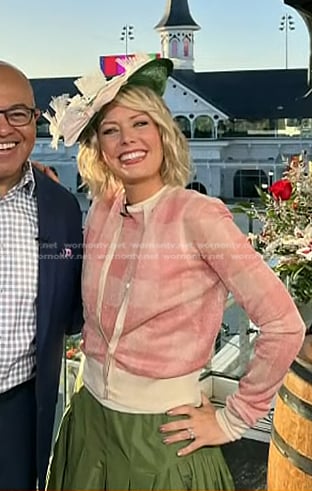 Dylan's pink check cardigan on Today