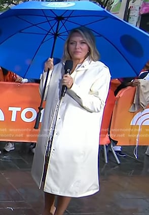 Dylan’s white rain coat on Today