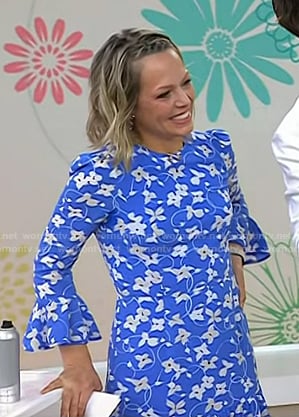 Dylan's blue floral long sleeve dress on Today