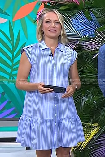 Dylan's blue stripe cotton shirtdress on Today