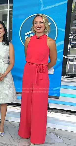 Dylan's red tie waist jumpsuit on Today