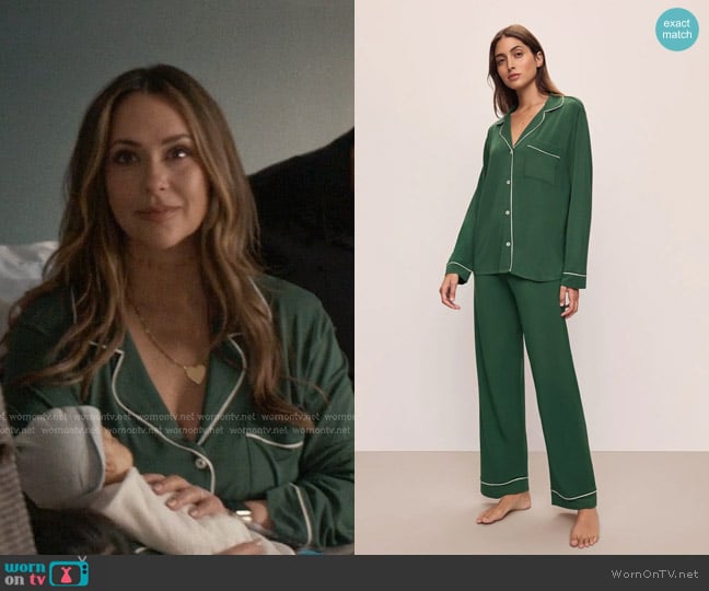 Maddie’s green contrast trim pajamas on 9-1-1