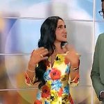 Elizabeth Werner’s yellow floral dress on CBS Mornings