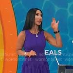 Elizabeth Werner’s purple knit pleated dress on CBS Mornings