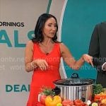 Elizabeth Werner’s red mini dress on CBS Mornings