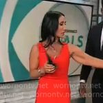 Elizabeth Werner’s red mini dress on CBS Mornings