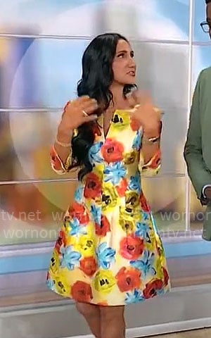 Elizabeth Werner's yellow floral dress on CBS Mornings