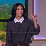 Elodie Yung’s check print top and shorts on The Jennifer Hudson Show
