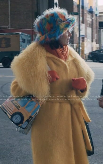 Elsbeth’s multicolored fur hat on Elsbeth