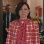 Elsbeth’s pink check jacket on Elsbeth