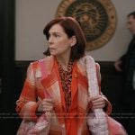Elsbeth’s plaid coat on Elsbeth