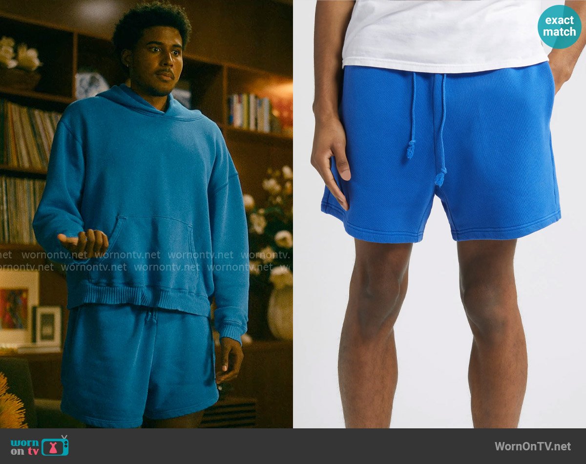 Elwood Core Organic Cotton Brushed Terry Sweat Shorts worn by Justin Edwards (Michael Cooper Jr.) on Forever