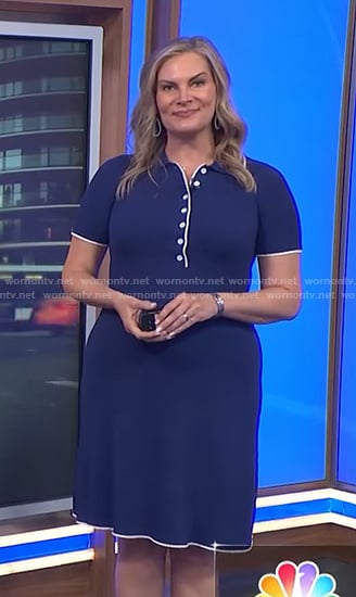 Emily's blue contrast trim polo dress on Today