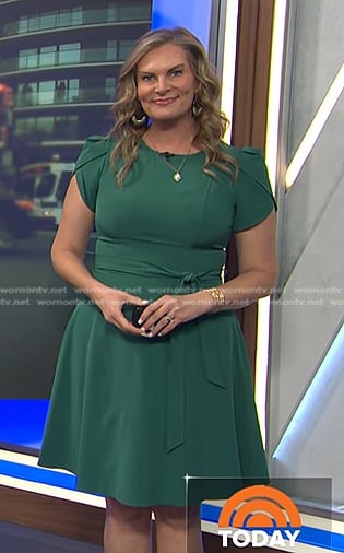 Emily’s green tie waist dress on Today