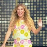 Emily Henry’s floral print top and skirt on Tamron Hall Show