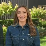 Emily’s denim jumpsuit on Access Hollywood