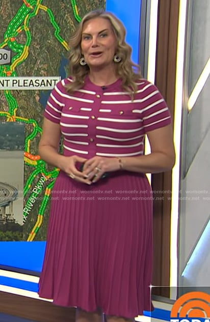 Emily West's pink striped dress on Today