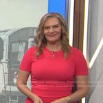 Emily’s pink gathered waist sheath dress on Today