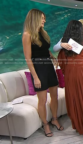 Erin Andrews's metallic ankle strap heel sandals on Today