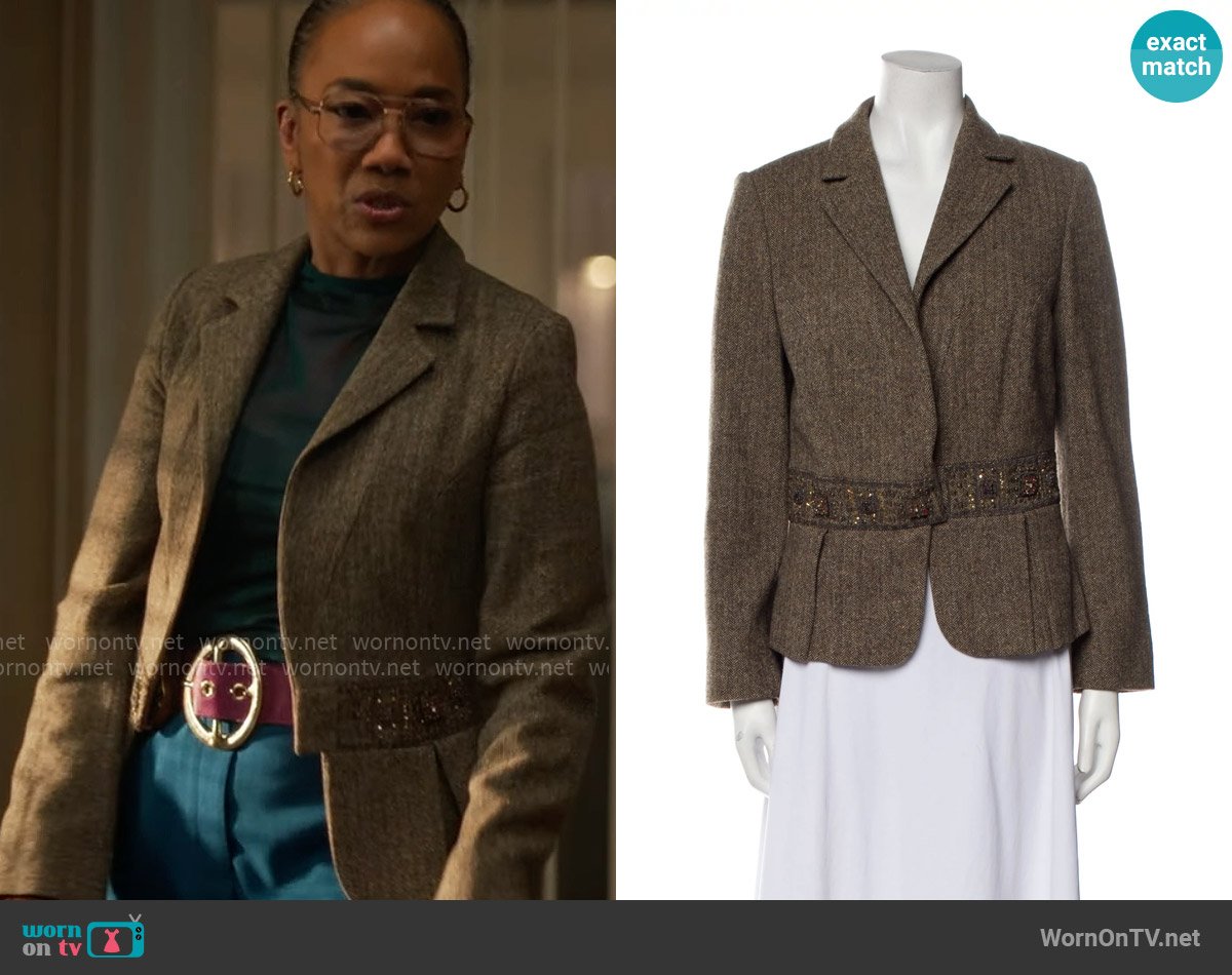 Etro Wool Tweed Pattern Blazer worn by Amanda Wagner (Sonja Sohn) on Will Trent