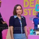 Eva’s blue colorblock denim dress on Good Morning America