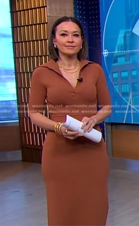 Eva's brown polo dress on Good Morning America