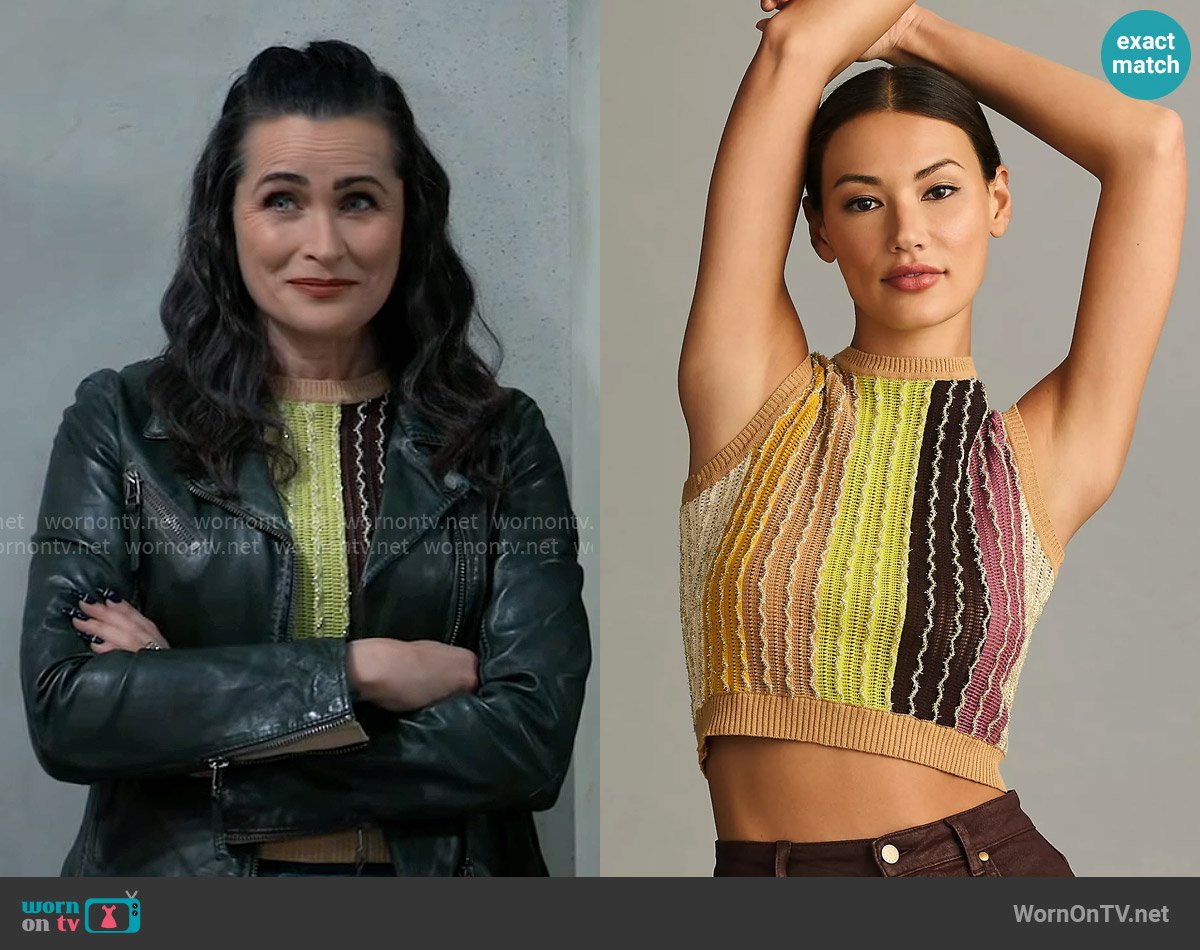 Eva Franco Crewneck Knit Vest worn by Lois Cerullo (Rena Sofer) on General Hospital
