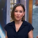Eva’s navy short sleeve shirtdress on Good Morning America