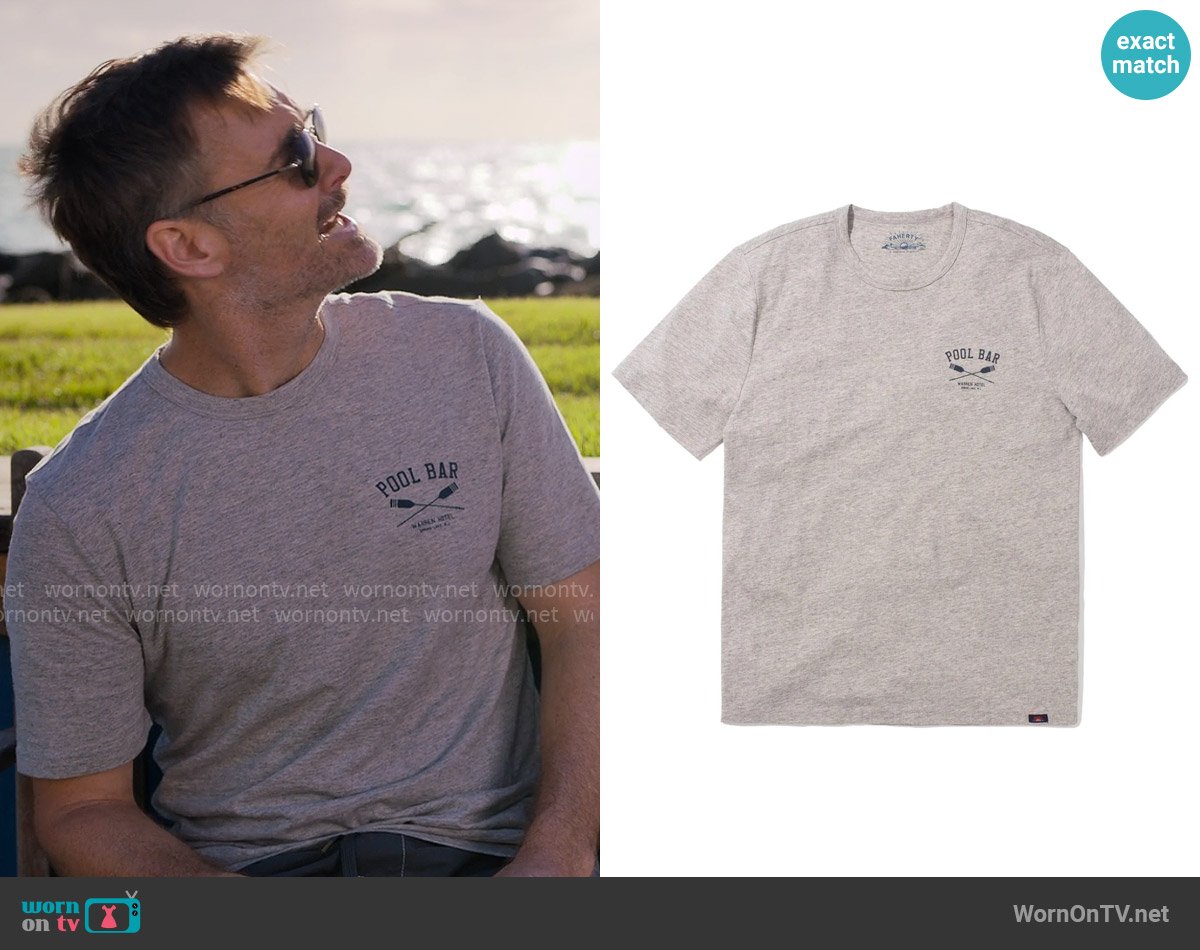 Faherty Spring Lake Short-Sleeve Crew Pool Bar T-Shirt- Grey Heather worn by Jack (Will Forte) on The Four Seasons