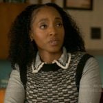 Faith’s embroidered shirt and sweater vest on Will Trent