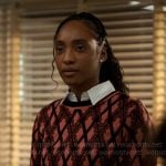 Faith’s pink floral checked sweater on Will Trent